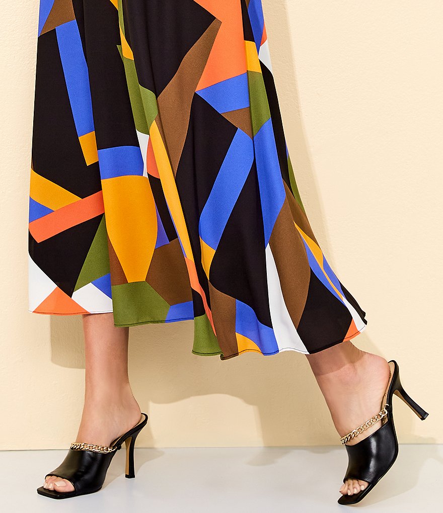 Vince Camuto Baminie Leather Square Toe Chain Detail Mules