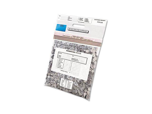 MMF Industries 231042120 Tamper-Evident Coin Tote, 50lb Cap, 6.5mil, 13 x 22, Clear, 100 Bags/Box