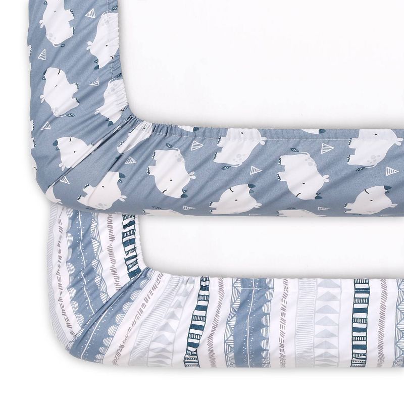 The Peanutshell Fitted Crib Sheets - Little Rhino 2pk