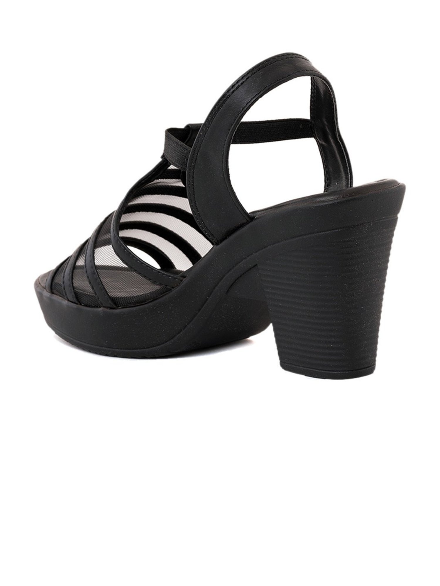 Khadim Women's Black Ankle Strap Sandals