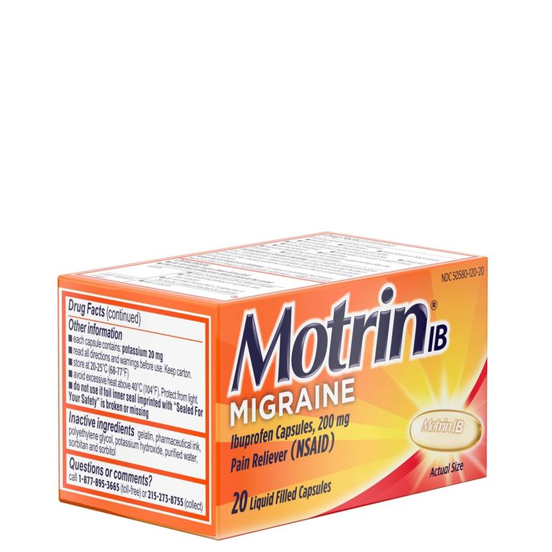 Motrin Ibuprofen (NSAID) Migraine Liquid Filled Caplet - 20ct