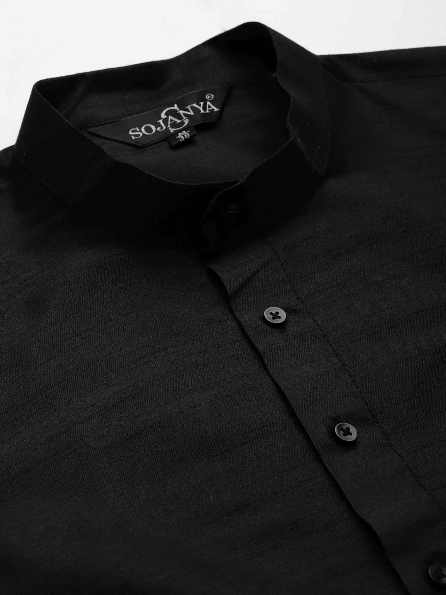 Sojanya Black Regular Fit Printed Kurta Set With Jacket