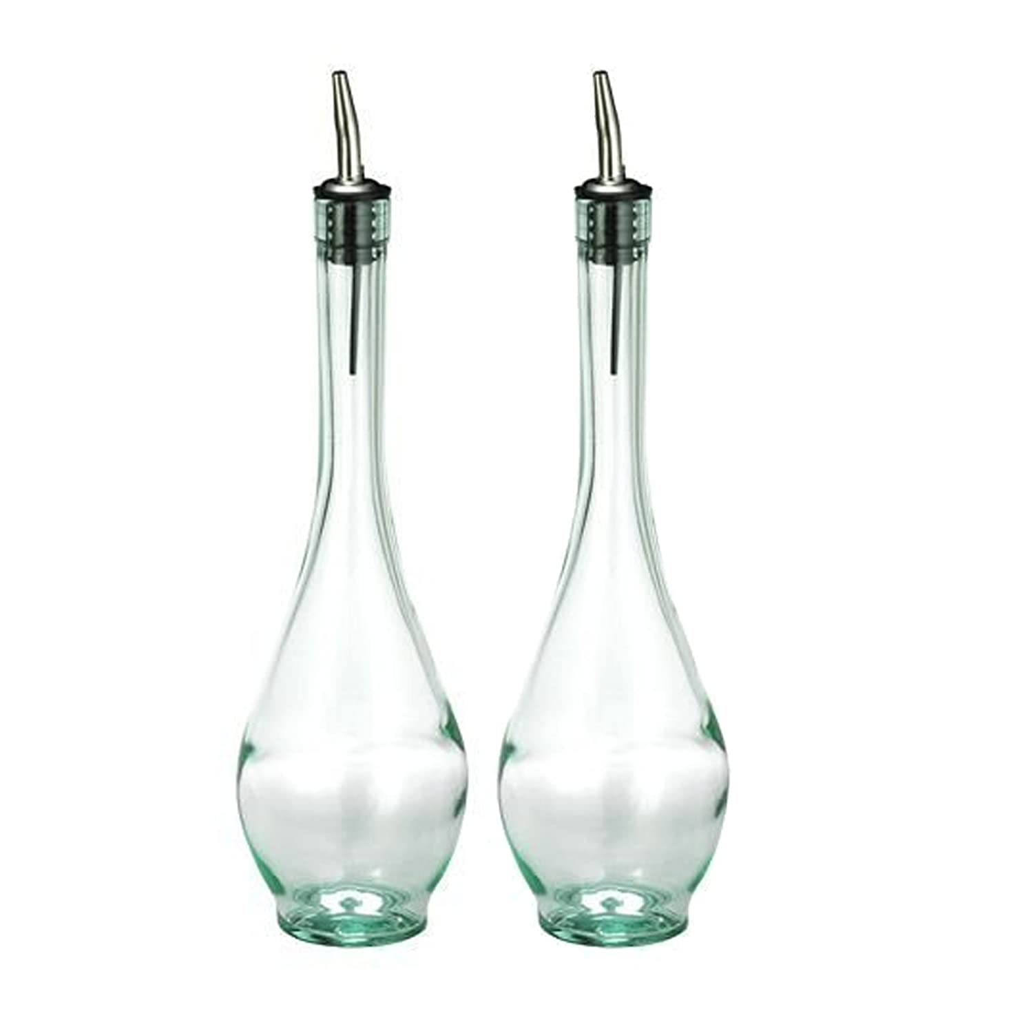 TableCraft H931 Siena 16 Oz. Green Tint Glass Oil Bottle