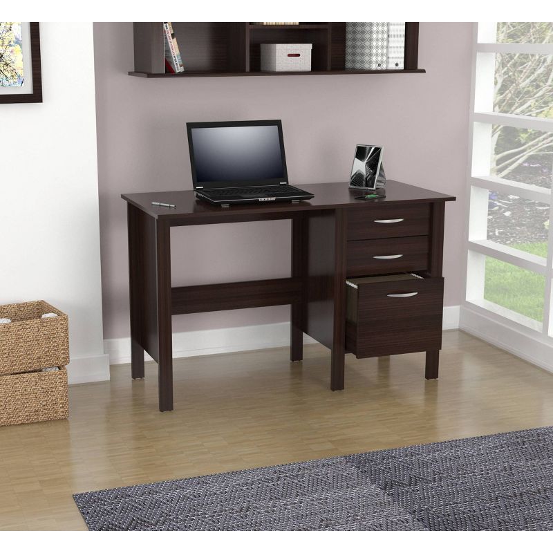 Writing Desk with 3 Drawers Espresso - Inval