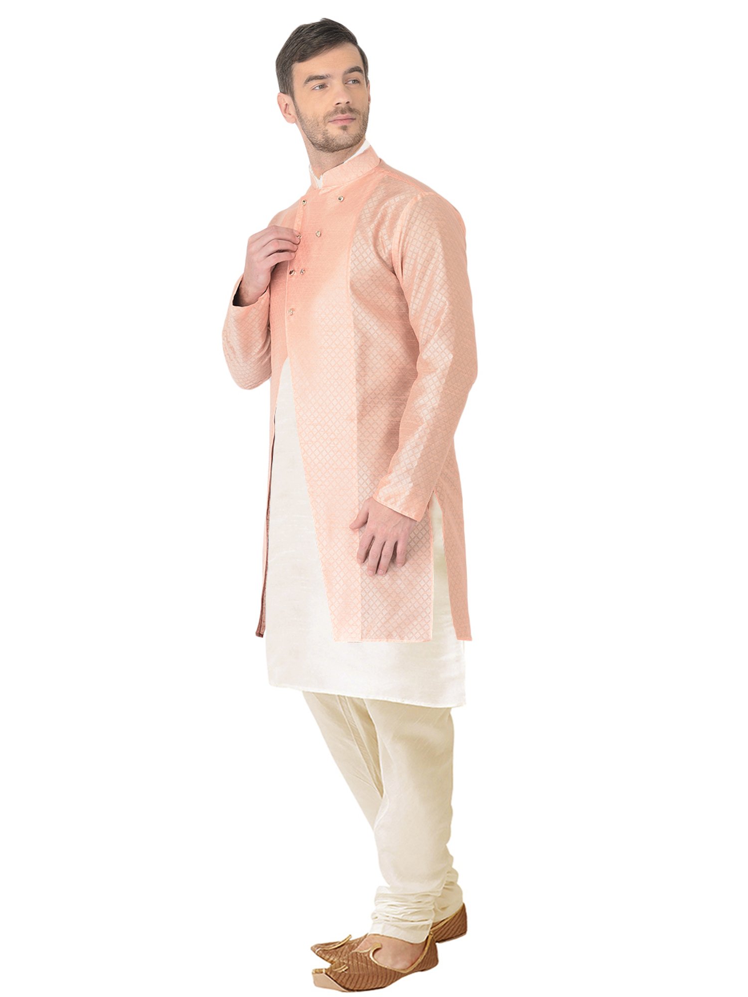 SG RAJASAHAB Multi Regular Fit Self Pattern Kurta Set