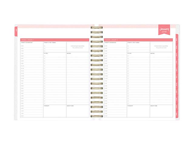 Day Designer Daily/Monthly Planner, 8 x 10, Navy/White, 2019 103622