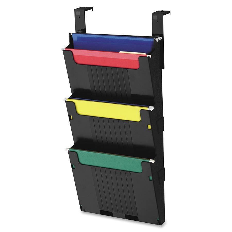 Deflect-o OPS104 Letter Hanging File System 25" Height x 12.6" Width x 3.9" Depth - 3 Pocket(s) - Black, 1 Each