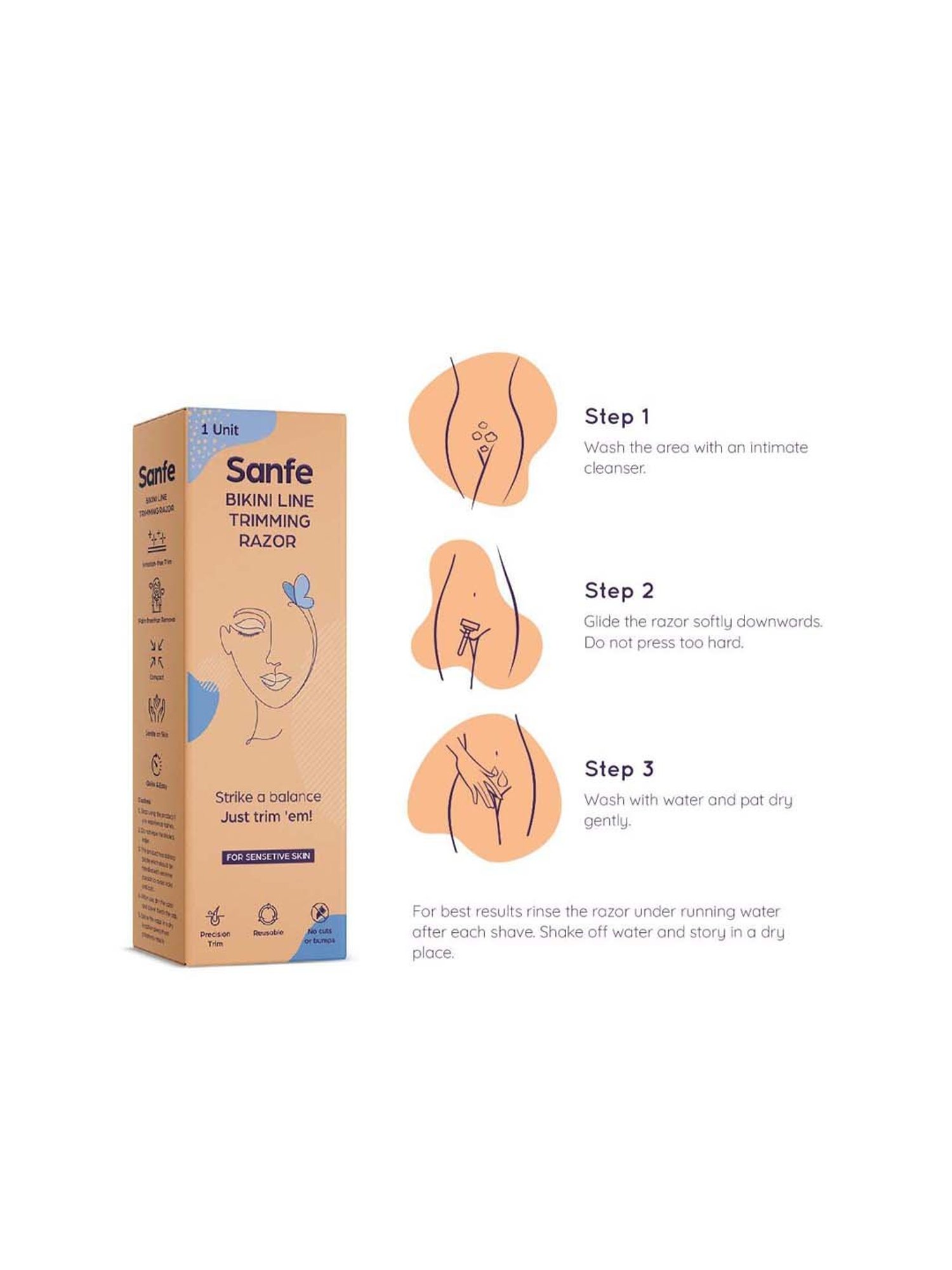 Sanfe Bikini Line Trimming Razor - 50 gm