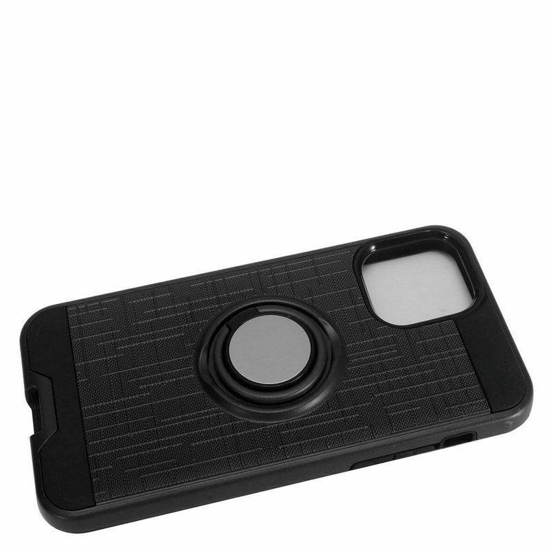 For  iPhone 11 Pro Max Black Hard TPU Hybrid Brushed Case Cover w/stand