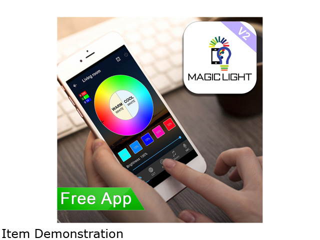 MagicLight Smart Light Bulb (60w Equivalent), A19 7W Multicolor 2700k-6500k Dimmable WiFi LED Bulb, Compatible with Alexa Google Home Siri IFTTT