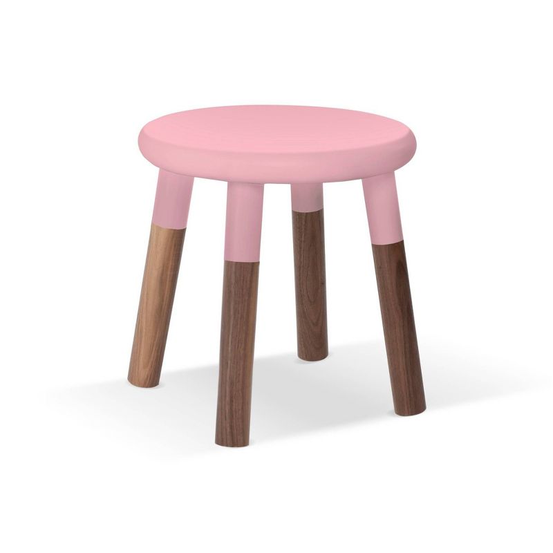 Set of 2 Peewee Wood Veneer Kids' Chairs Solid Walnut/Pink - Nico & Yeye