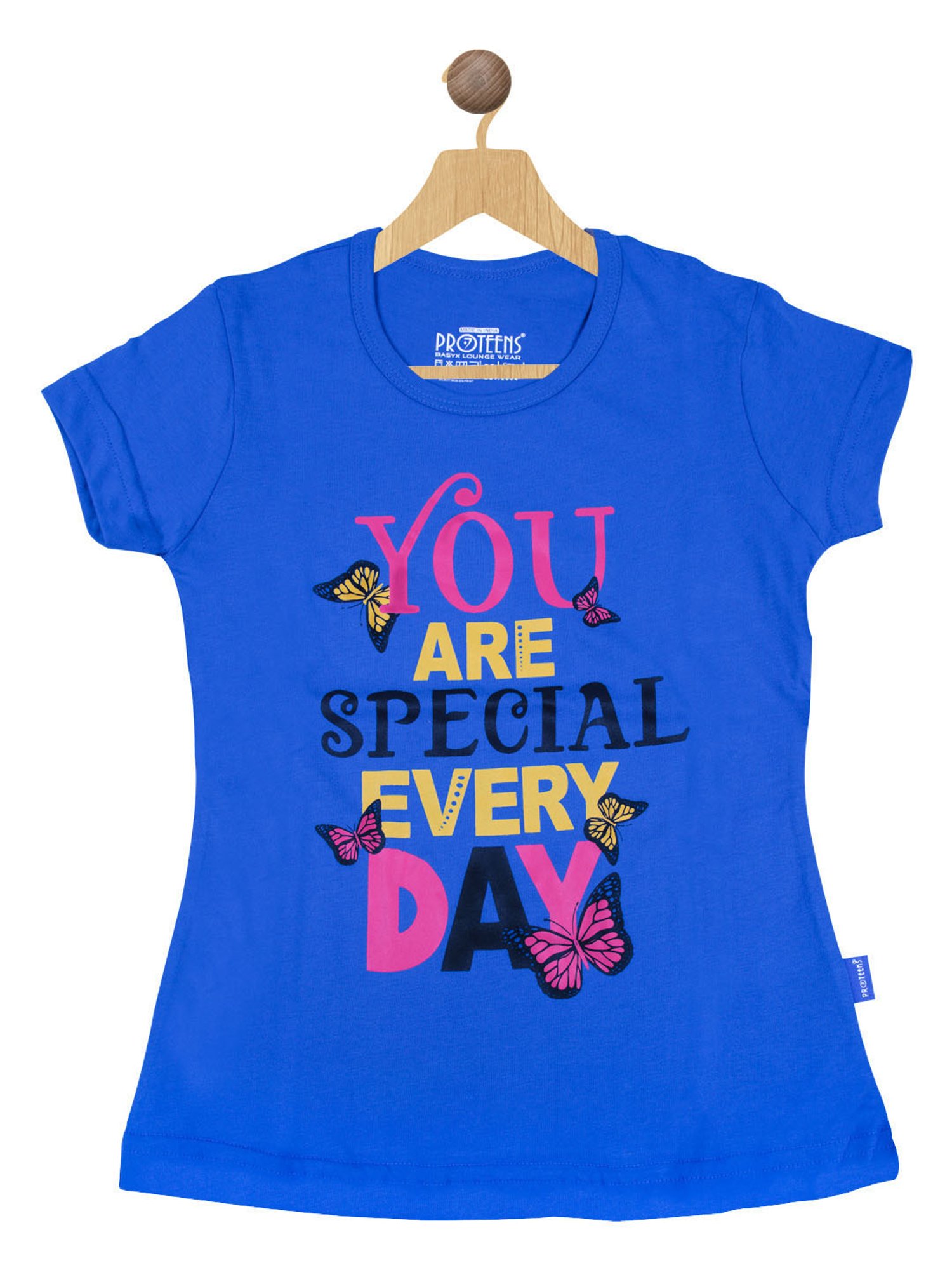 Proteens Girls Royal Blue & Grey Printed T-Shirt with Pants