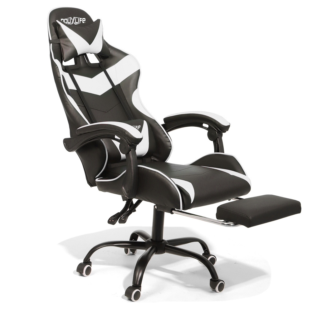Gaming Chair, Racing Style Computer Desk Chair Padded Armrests Ergonomic Lumbar Support Adjustable Height