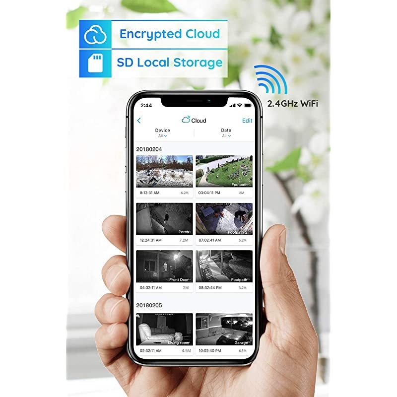 Outdoor Security Camera Wireless System Rechargeable Battery 1080P Video Night Vision Motion Detection, 2-Way Talk, Waterproof Support Google Assistant, Cloud Storage | Argus 2 + Solar Panel