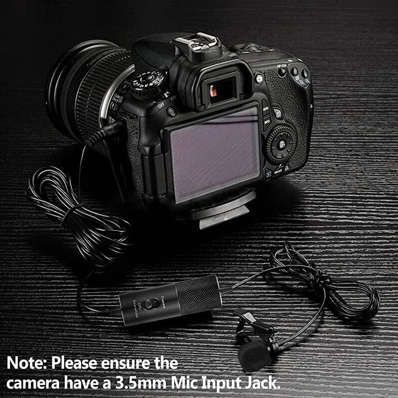 Lavalier Microphone  Professional Clipon Lapel Mic Omnidirectional Condenser Lavalier Microphone with 6M19FT Cord for CameraSmartphone