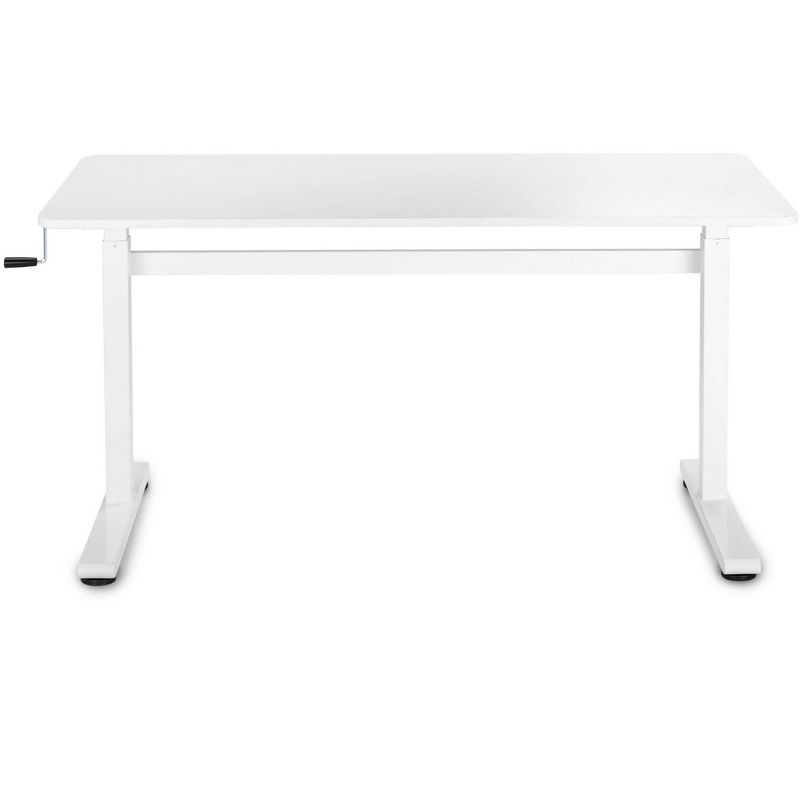 Tranzendesk Standing Desk - 55" Manual Height Adjustable Workstation - White - Stand Steady
