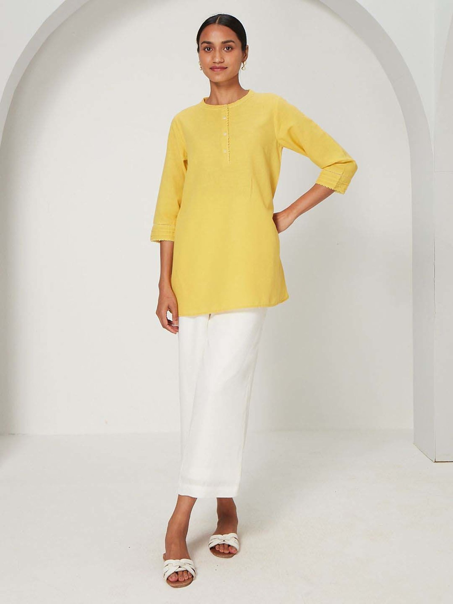 Ancestry Mustard Yellow Regular Fit Tunic