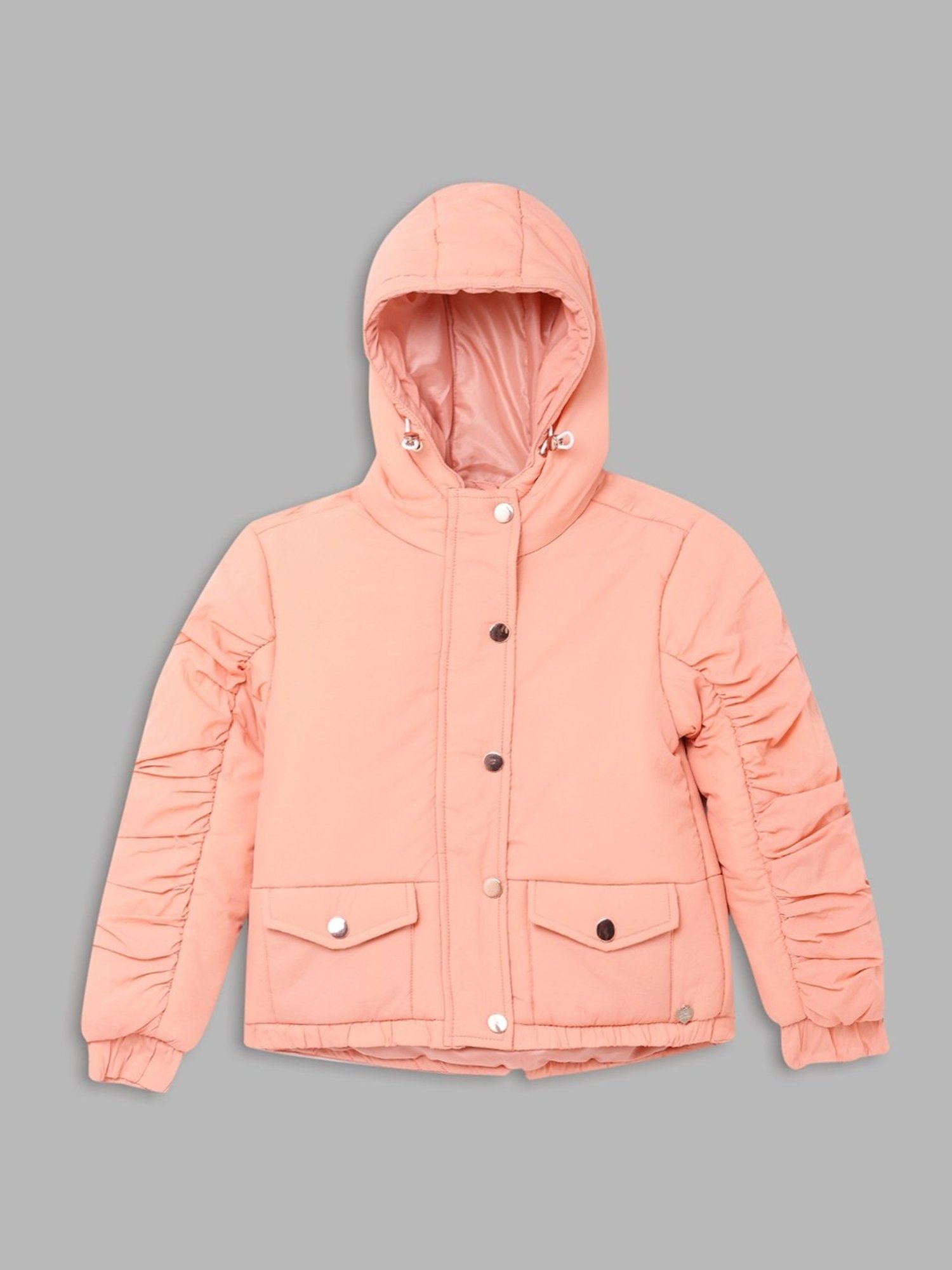 Blue Giraffe Kids Peach Regular Fit Full Sleeves Jacket
