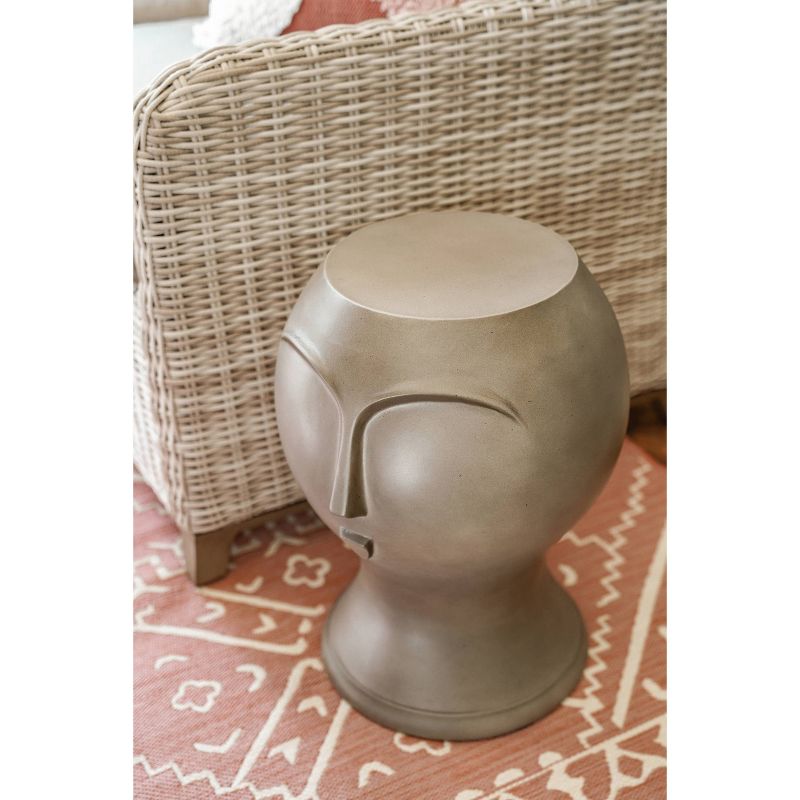 Carla Concrete Patio Side Table - Gray - Leisure Made