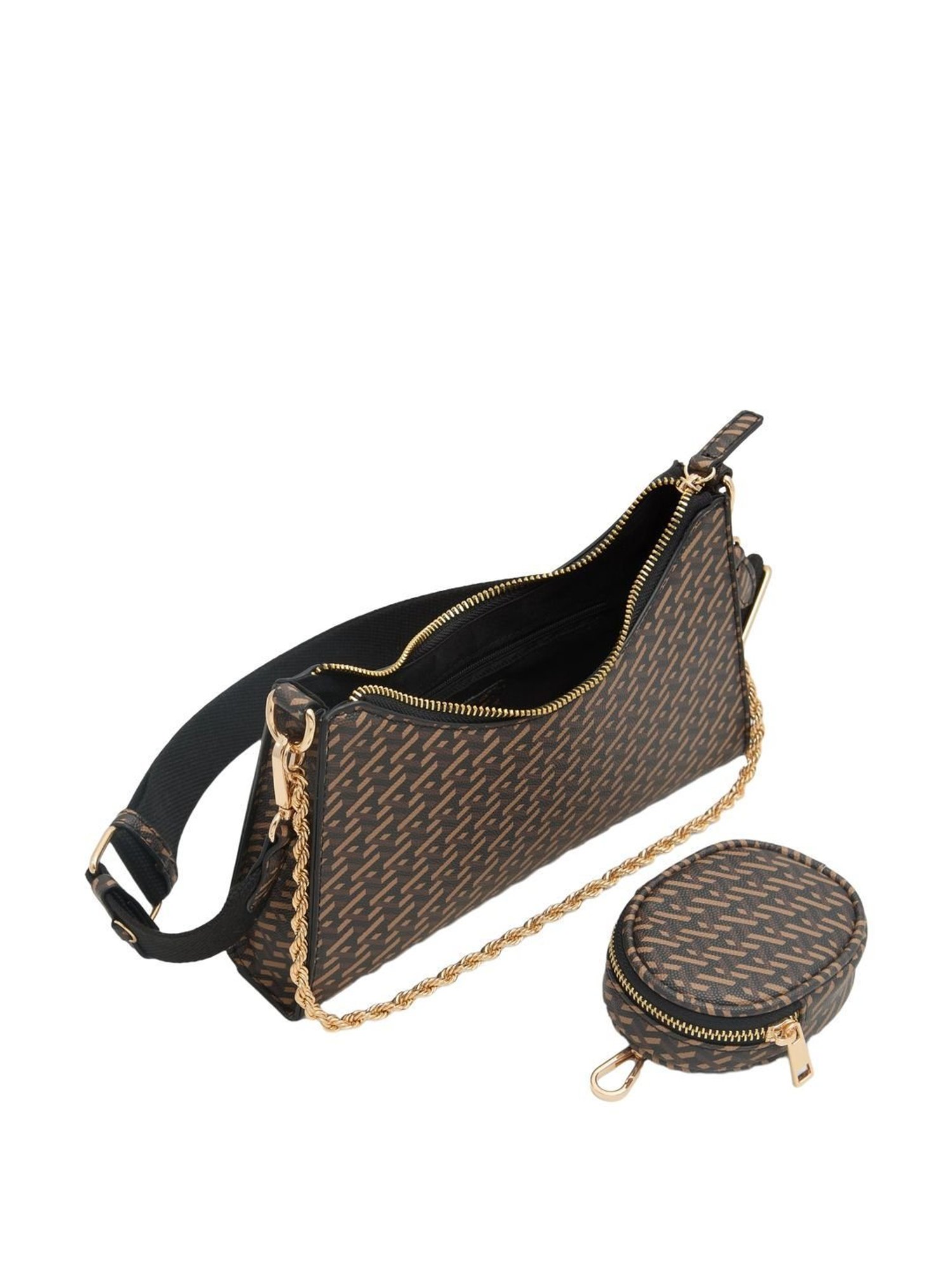 Call It Spring Brown Printed Small Sling Handbag