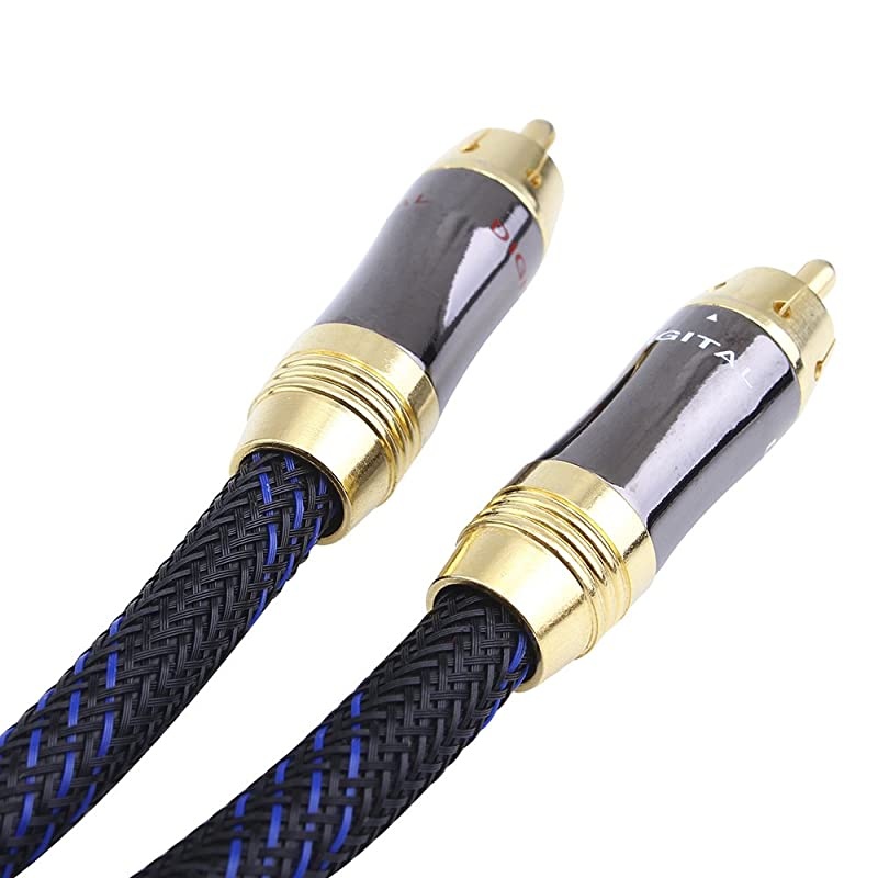 Dual Shielded OD 80mm 1 RCA Male to 2 RCA Male Audio Cable RCA YAdapter Subwoofer Cable 4 Feet