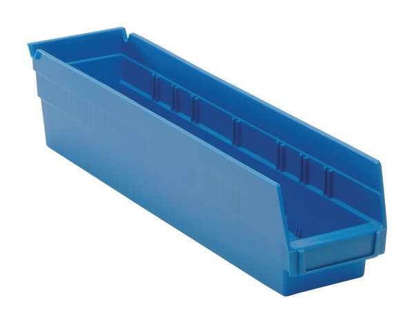 QUANTUM STORAGE SYSTEMS QSB103BL Blue Shelf Bin, 17-7/8"L x 4-1/8"W x 4"H