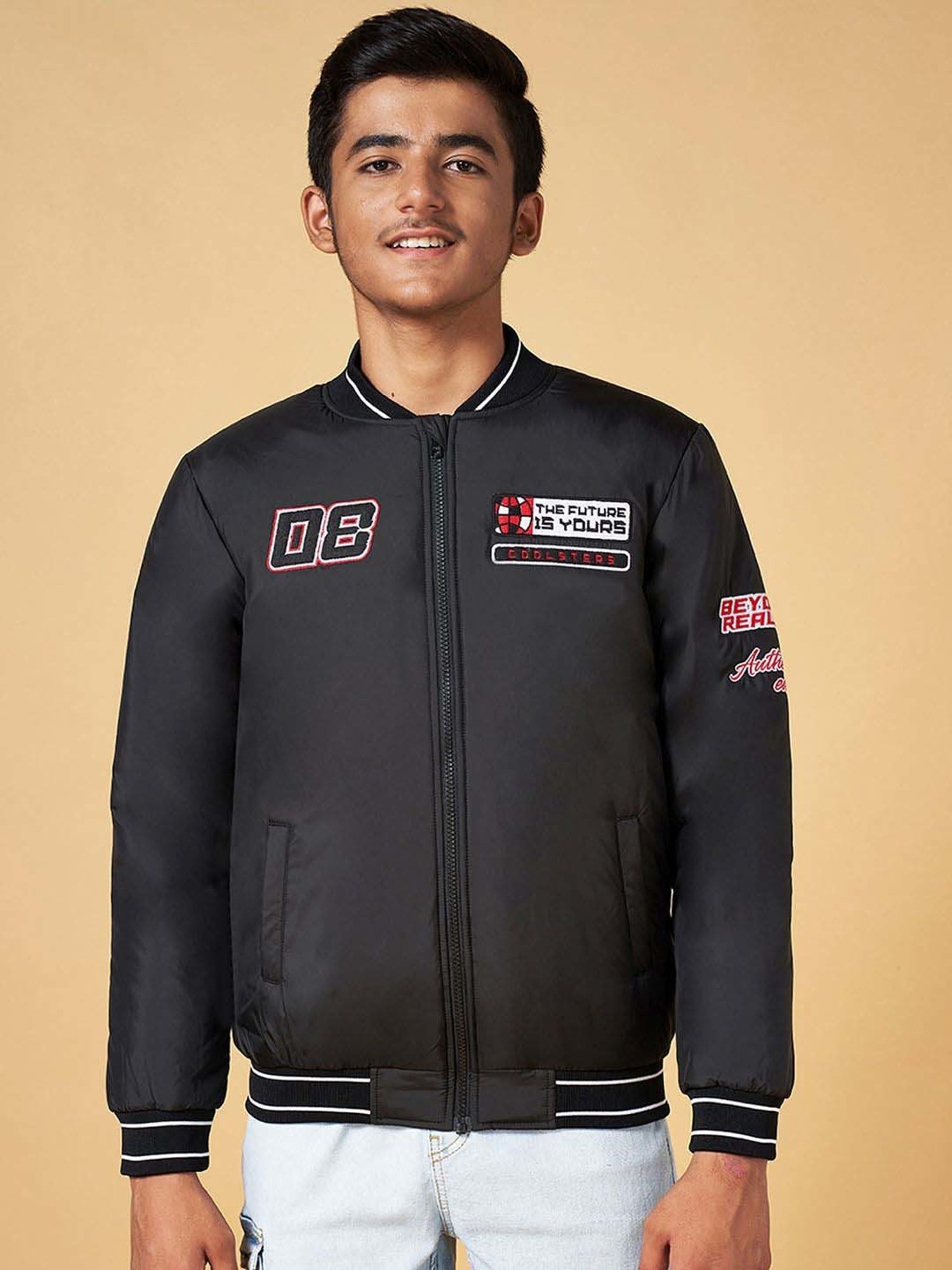 Coolsters by Pantaloons Kids Black Printed Full Sleeves Jacket