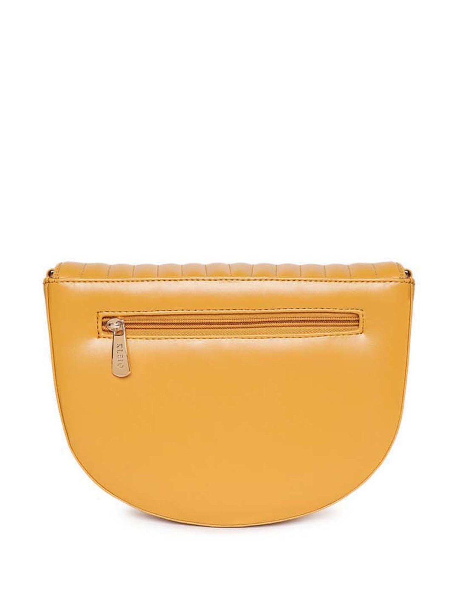 KLEIO Yellow Quilted Medium Sling Handbag