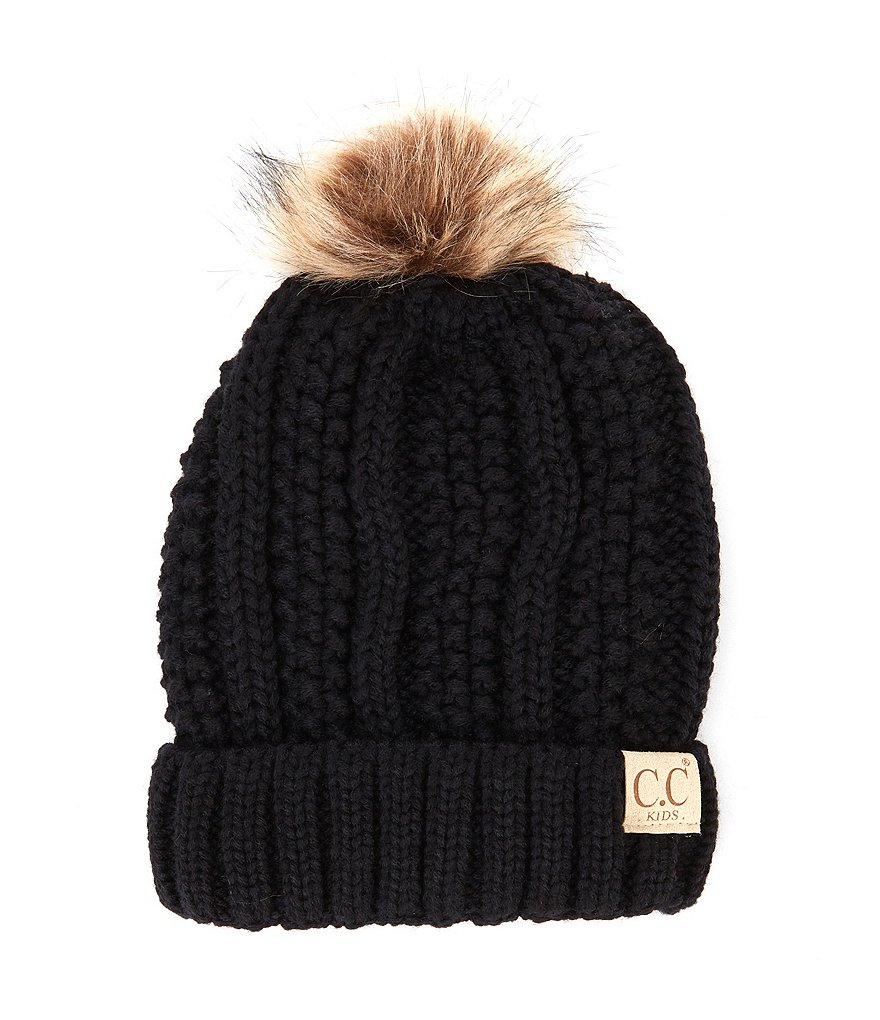 C.C. BEANIES Girls Crocheted Thick-Knit Beanie