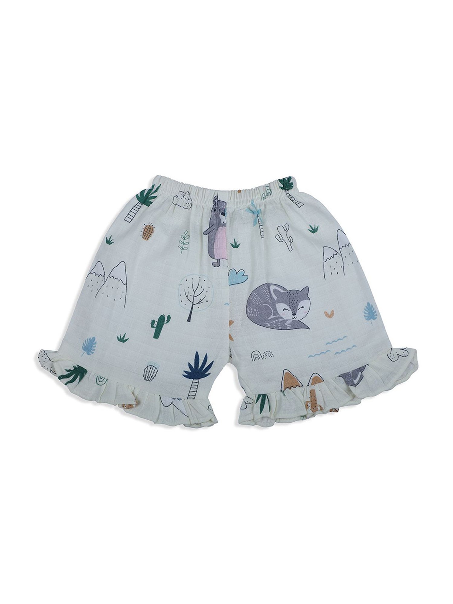 Baby Moo Kids Cream Printed Top Set