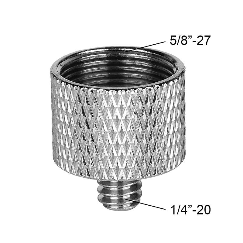 Mic Stand Adapter 5/8 to 1/4 Adapter and 5/8 to 3/8 Adapter Combo Pack Mic Thread Screw Adapter Microphone Stand Adapter to Tripod Adapter, 2 Pack