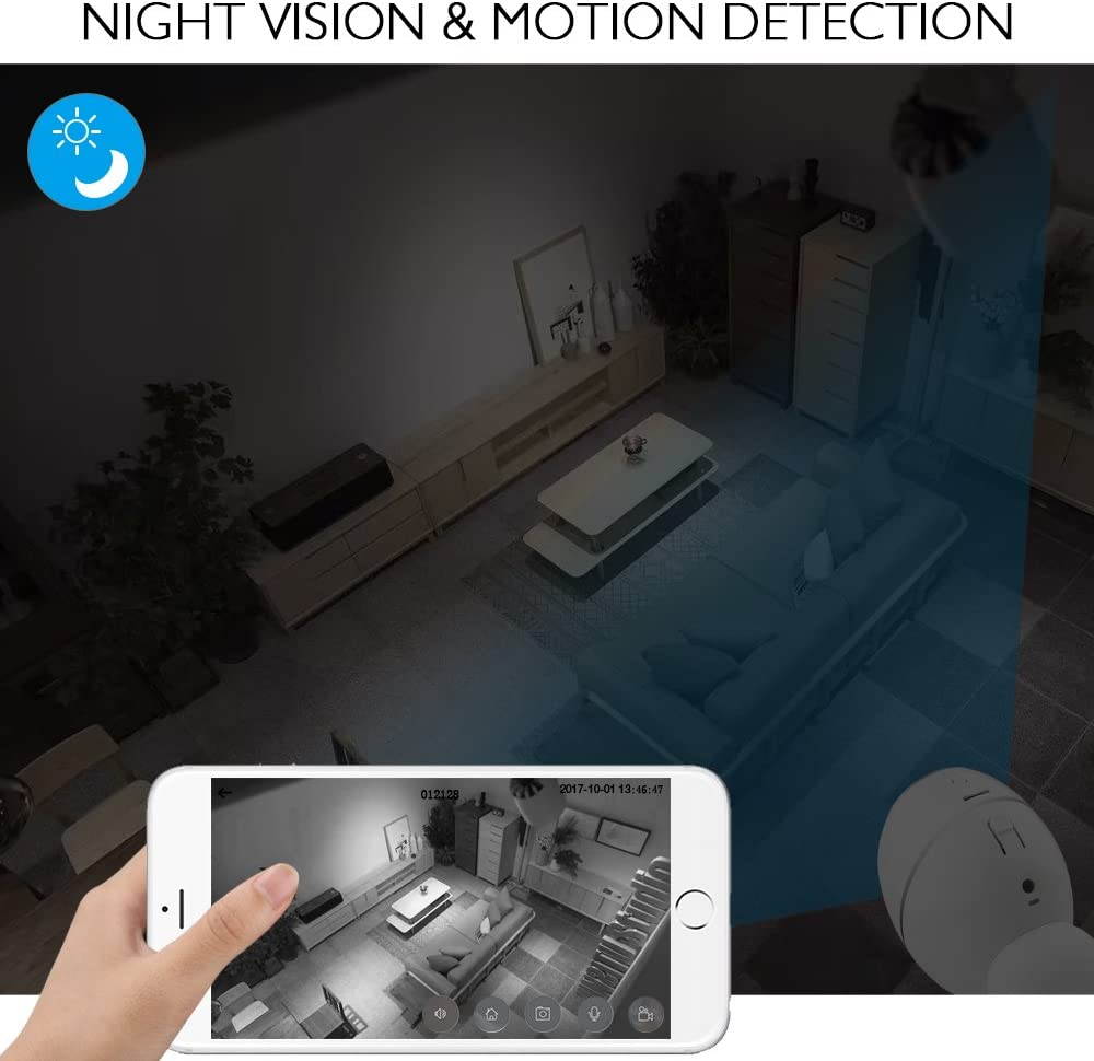 AKASO WiFi Security Camera, HD 720P Rechargeable Wireless IP Camera,Two-Way Audio,Night Vision,PIR Motion Detection, Indoor/Office/Home Surveillance/Baby Monitor, Powered by Batteries (Hawkeye 1)