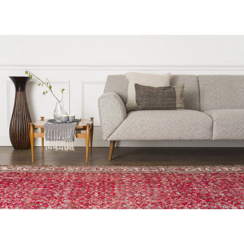 6'7"x10'8" Vintage One-of-a-Kind Yorick Rug Red - Revival Rugs