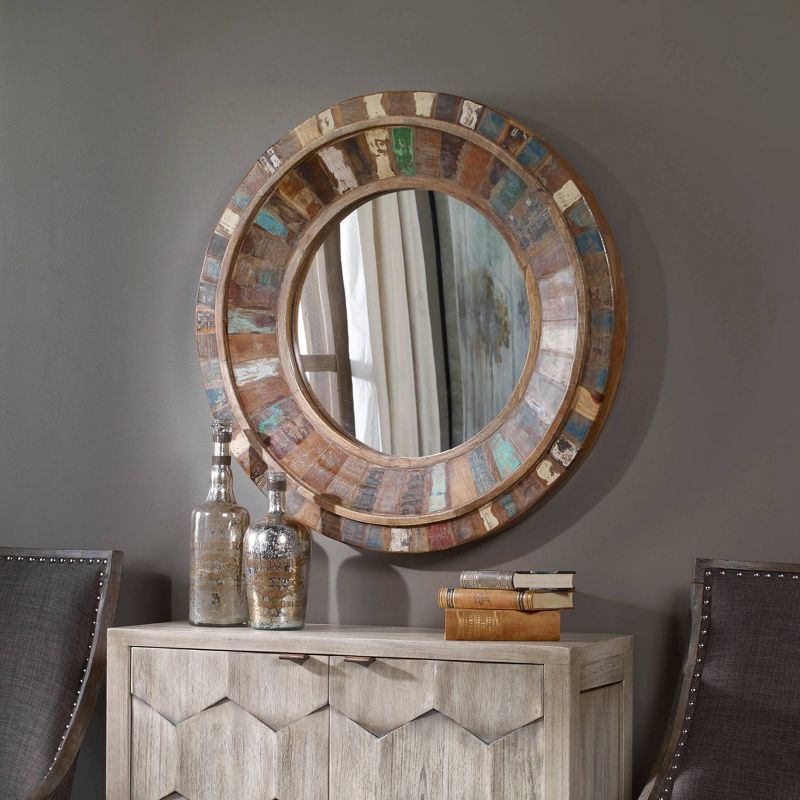 Round Decorative Wall Mirror Wood Finish - Uttermost