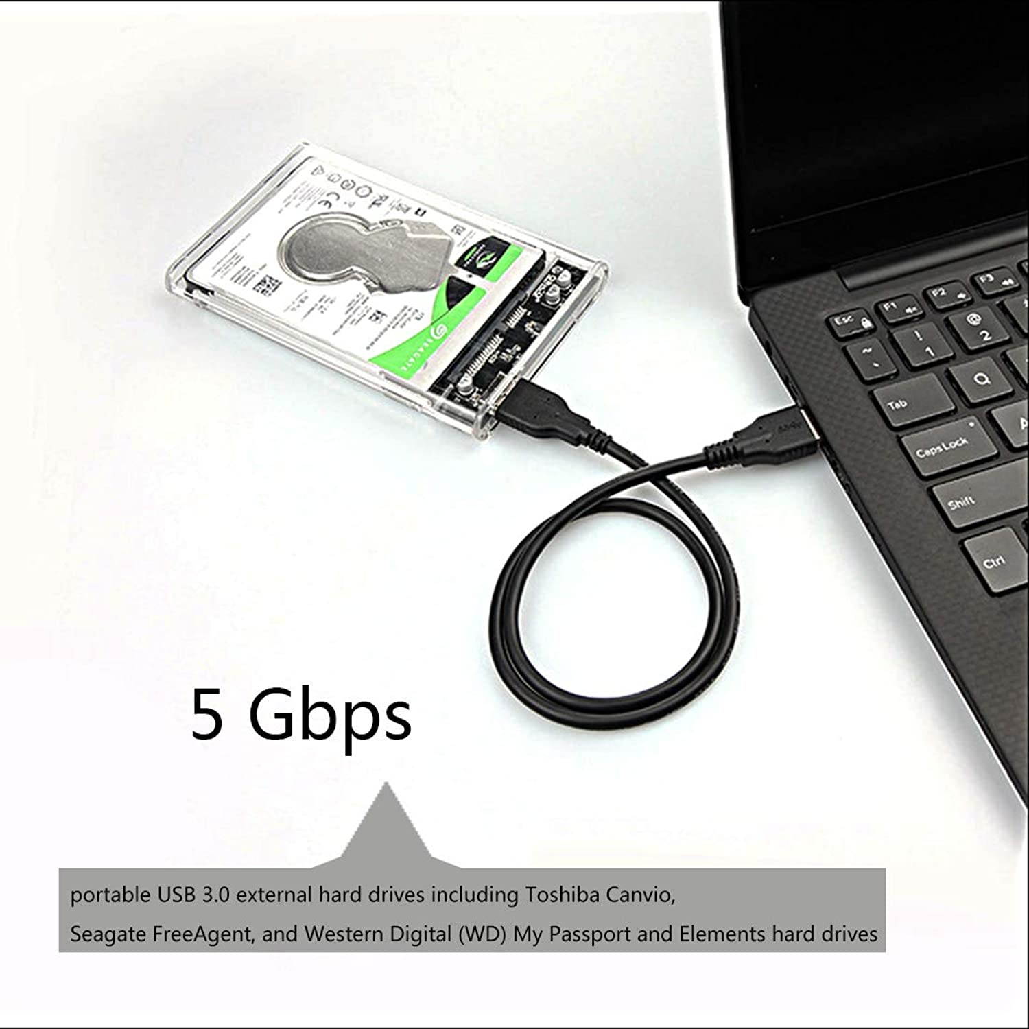 Hitachi SuperSpeed USB 3.0 Cable A to Micro B - 1 Feet - 35cm - 0.35M Length - for Hitachi/WD/Seagate/Clickfree/Toshiba/Samsung External Hard Drives and Samsung Galaxy Note III