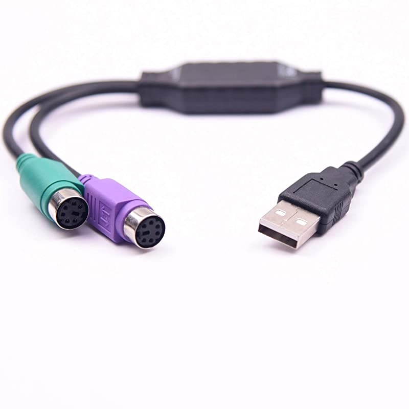 PS2 to USB Adapter for Keyboard Mouse with PS2 InterfaceSupport PS2 Port of KVM Switch Black