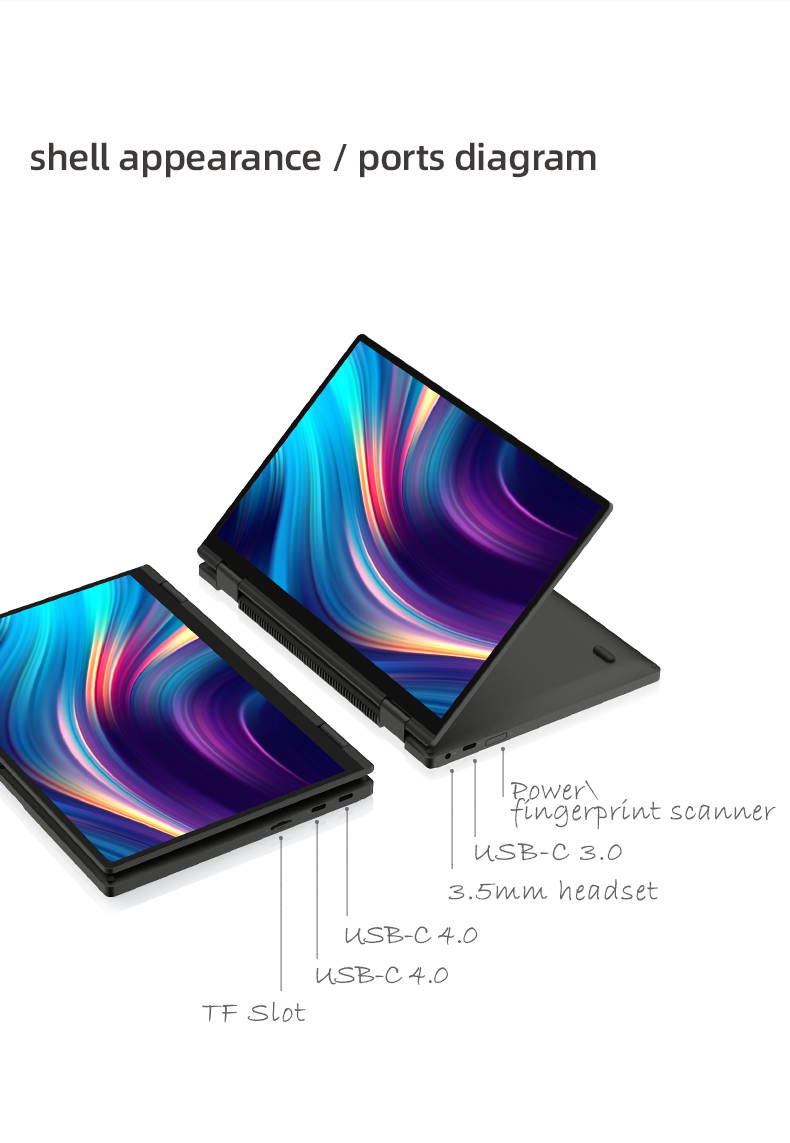 One Netbook 4 Platinum Edition 10.1" Laptop Intel Core i7-1160G7 16 GB Memory 512/1TB SSD,Backlit Keyboard, Windows 10 Notebook Computer