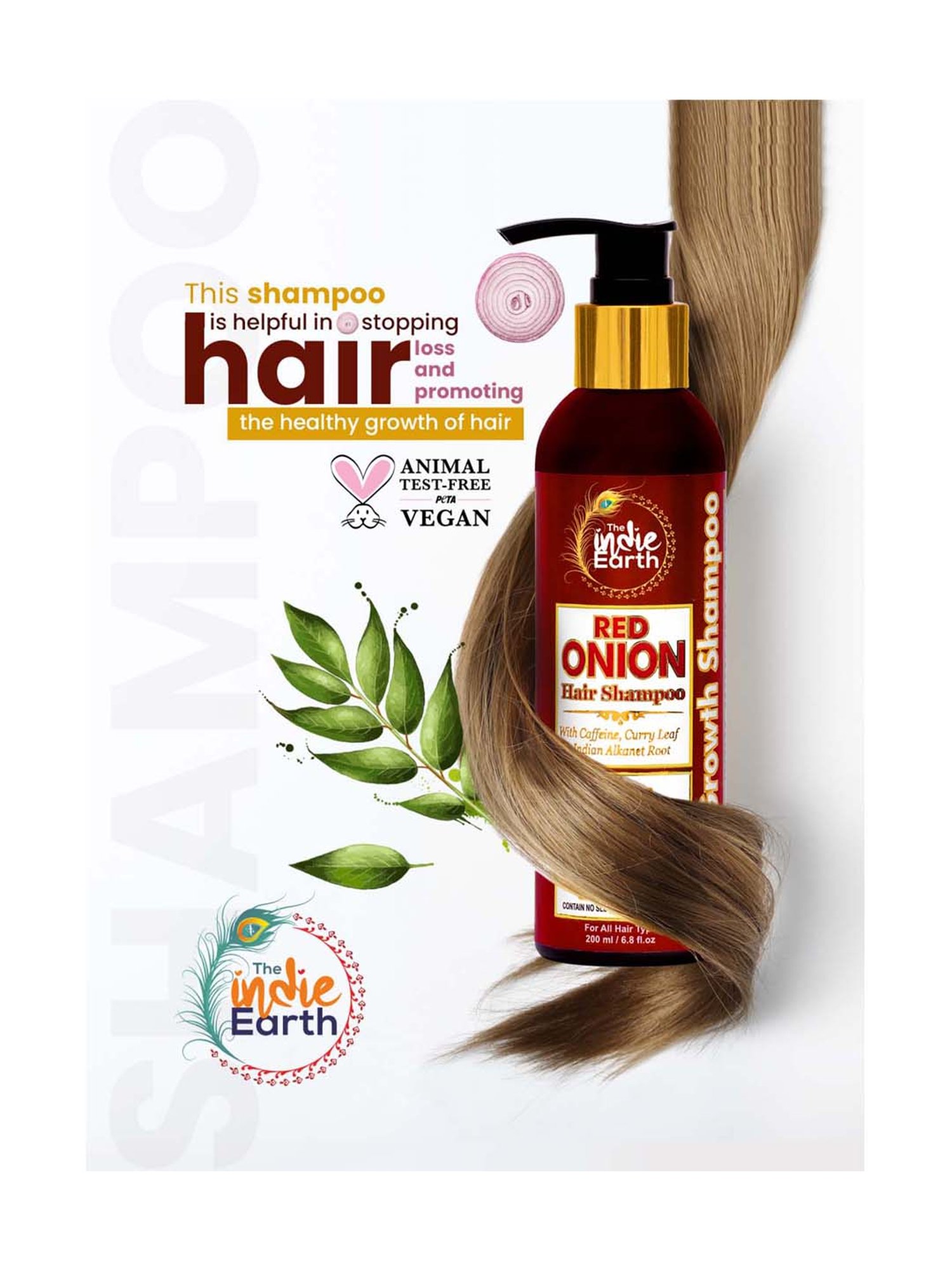 The Indie Earth Red Onion Anti Hair Loss & Hair Growth Combo Pack of 2 - 400 ml