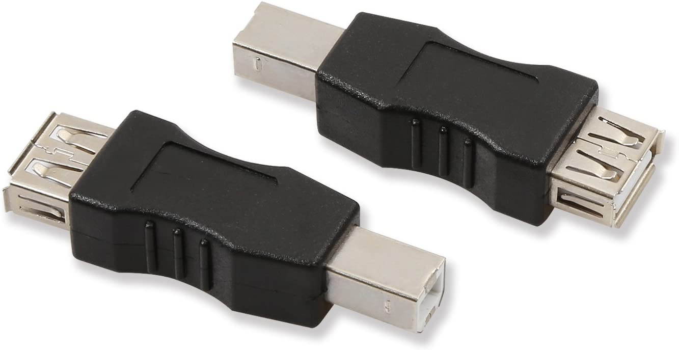 2 Pack USB 2.0 A Female to USB B Print Male Adapter Converter