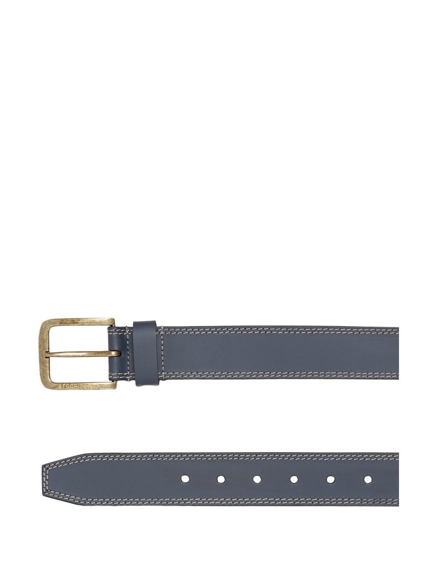 Aeropostale Davie Navy Leather Solid Waist Belt For Men