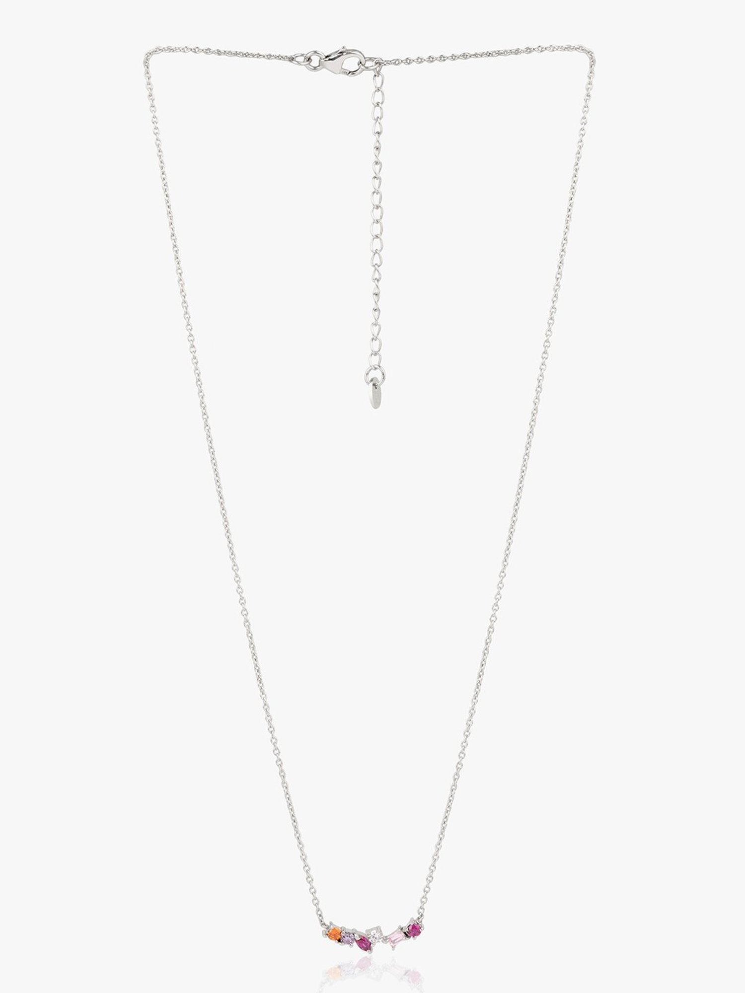 Ornate Jewels 92.5 Sterling Silver Red Ruby Necklace for Women