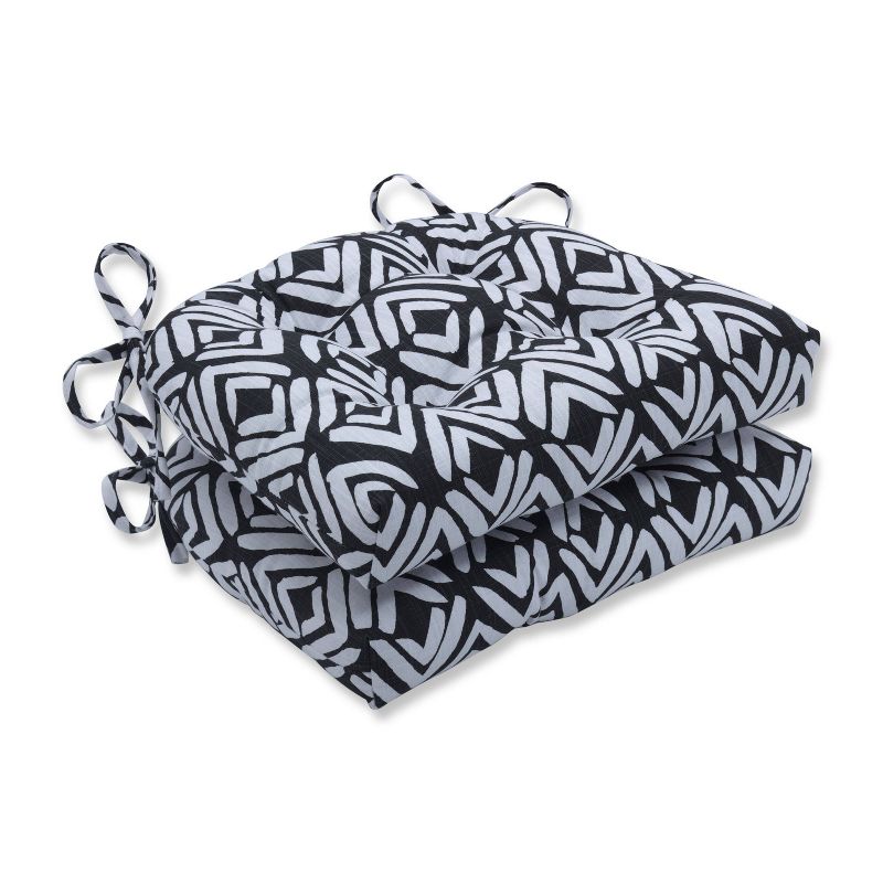 Set of 2 Fearless Ink Reversible Chair Pad - Pillow Perfect