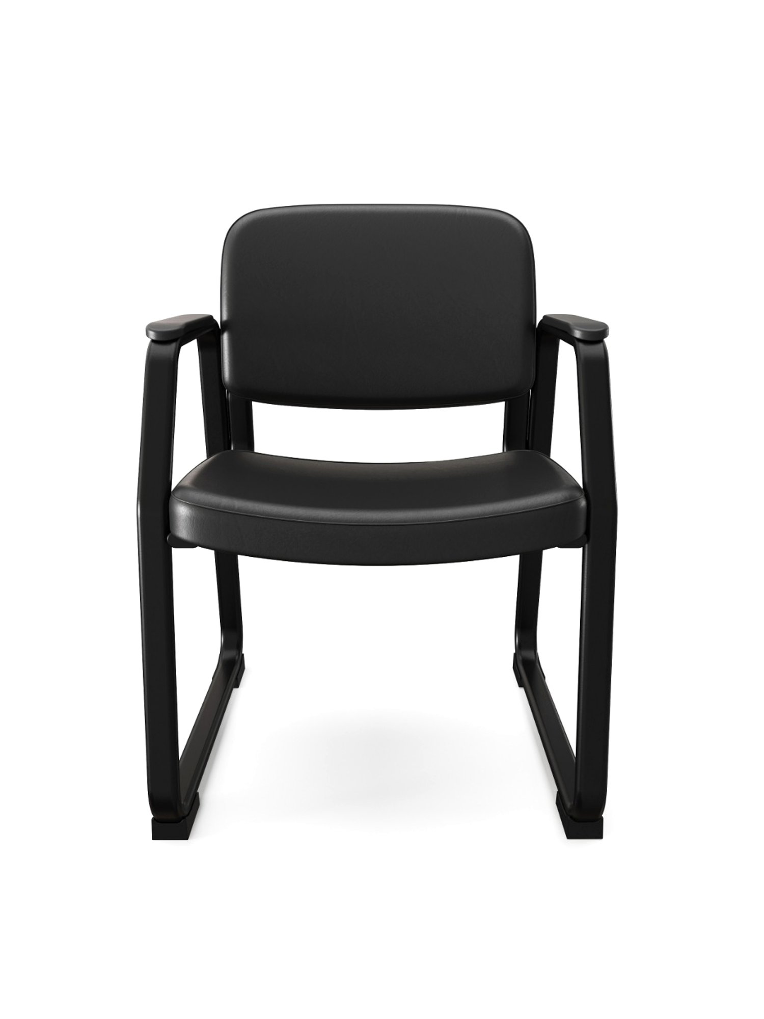 HNI India Budd Black Faux Leather Executive Side Chair
