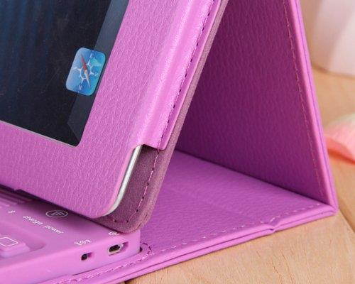 CLOVER Bluetooth Keyboard Series Genuine Leather Case For iPad Mini 3e - Purple