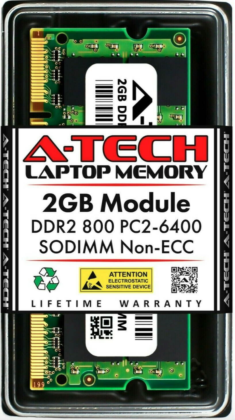2GB PC2-6400 Laptop SODIMM DDR2 800 MHz 200-Pin Notebook Memory RAM 1x 2G
