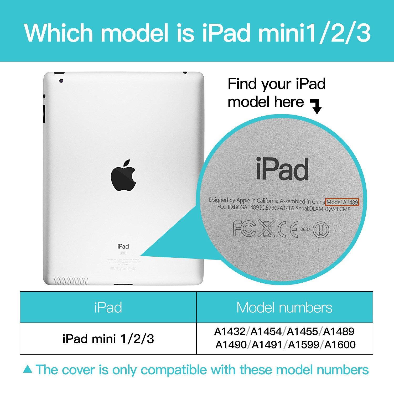 Ayotu Colorful Shell for iPad Mini 1 Case,Mini 2 Cover Mini 3 Slim Stand Smart Cover with Auto Wake/Sleep Protective Cover for iPad Mini 1/Mini 2/Mini 3 The Pink