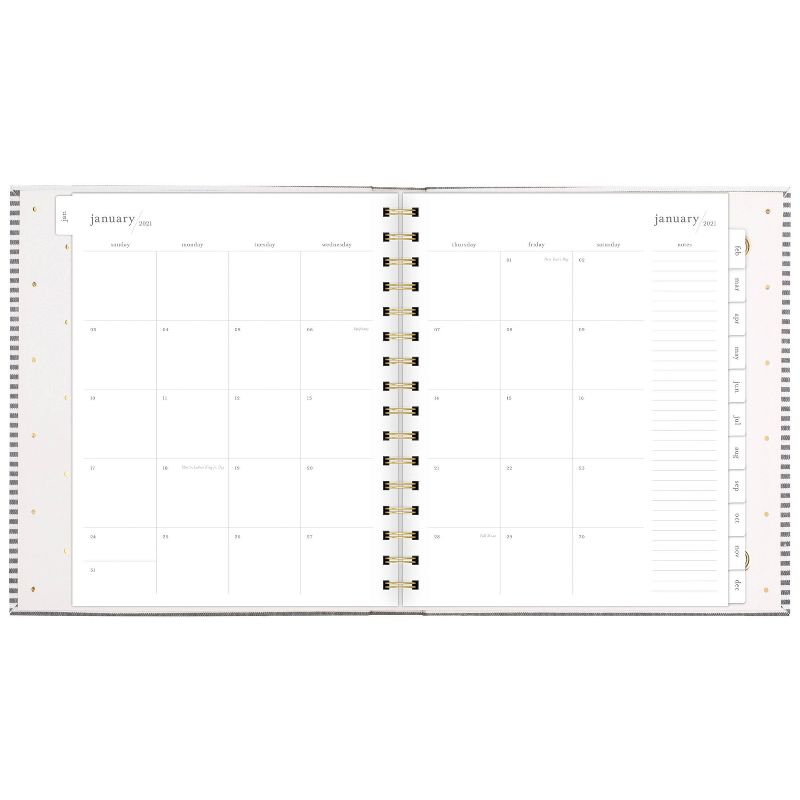 2021 Planner 6.875" x 8.75" Concealed Wire HC Black Stripe - Sugar Paper™