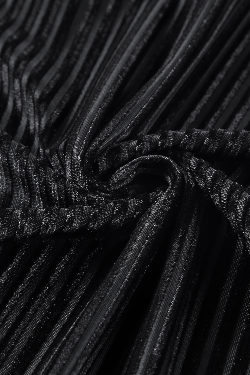 Black Ruffled Mesh Patchwork Slim Fit Bodysuit