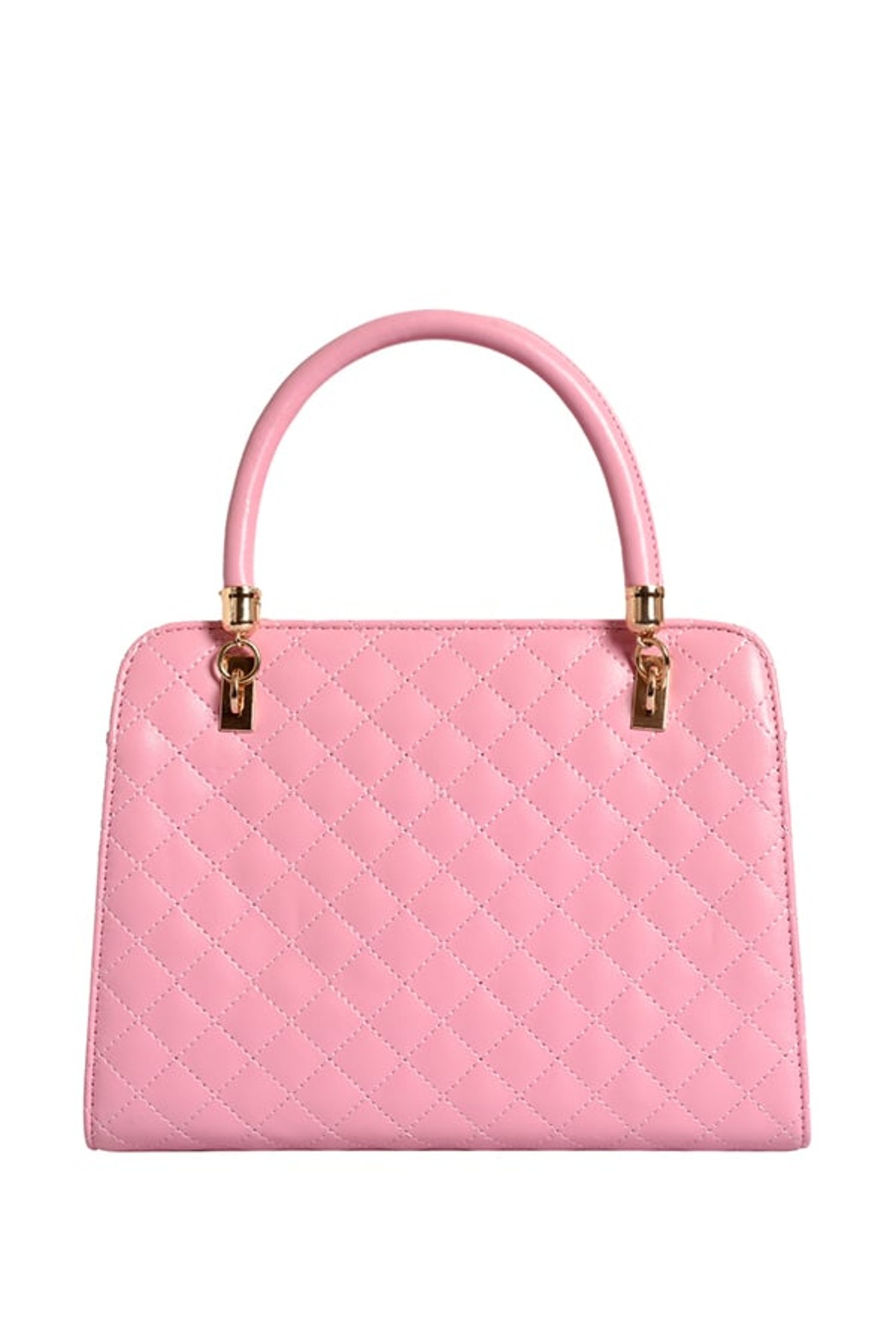 Lino Perros Light Pink Textured Quilted Handbag