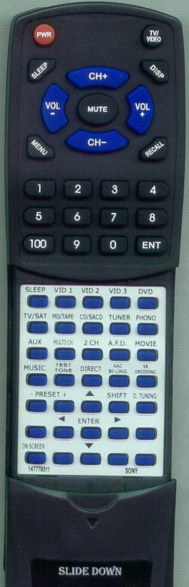 Replacement Remote Control for SONY STRDE895, STRK751P, STRK750P, HT6600DP, HT1800DP